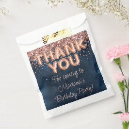 Rosen Gold Navy Blue Geburtstagsparty Geschenktütchen