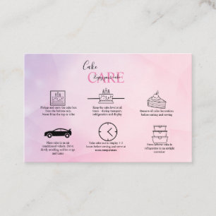 Rosen Gold Pink Glitzer Cake Care Business Card Visitenkarte
