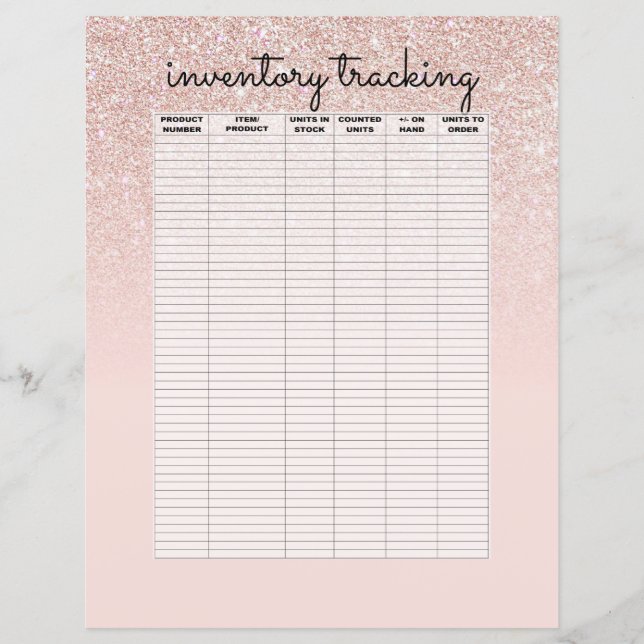 Rosen Gold Pink Glitzer Ombre Business Inventory (Vorderseite)