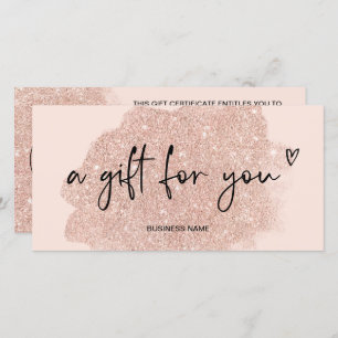 Rosen gold Rosa Glitzer Logo Geschenkgutschein