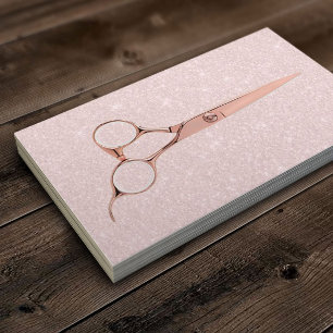 Rosen-Gold Scissor rosa Glitzer-Haar-Stylist-Salon Visitenkarte