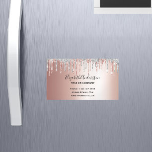 Rosen gold silber Glitzer Metallisch elegant moder Magnetische Visitenkarte