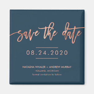 Rosen-Gold und Marine Save the Date, die Magneten Magnet