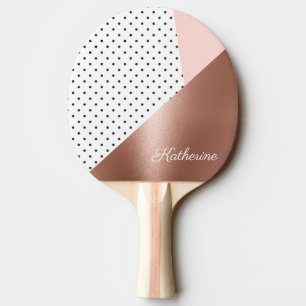 Rosen-Gold und Punkte Tischtennis Schläger