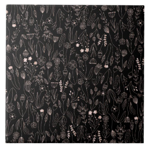 Rosen-Goldblumenmuster Fliese