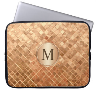 Rosen-Goldc$metallisch-blick Muster mit Monogramm Laptopschutzhülle