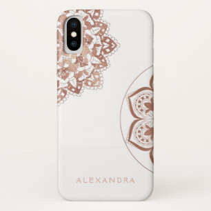 Rosen-Goldfolieindischer Mandala-Monogramm-Name Case-Mate iPhone Hülle