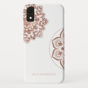 Rosen-Goldfolieindischer Mandala-Monogramm-Name Case-Mate iPhone Hülle