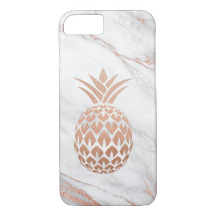 Rosen-Goldfolien-Ananas auf weißem Marmor Case-Mate iPhone Hülle