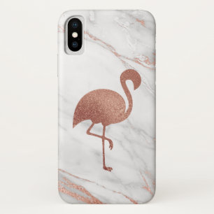 Rosen-Goldfolien-Flamingo auf rosa Marmormuster Case-Mate iPhone Hülle