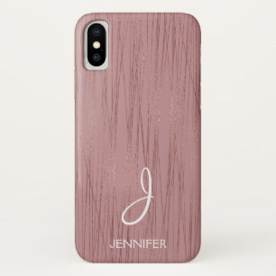 Rosen-Goldfolien-gestreiftes Muster-Monogramm Case-Mate iPhone Hülle