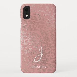 Rosen-Goldfolien-Tiermuster-Monogramm Case-Mate iPhone Hülle