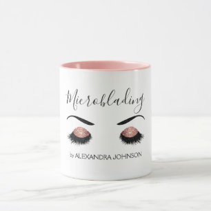 Rosen-Goldfunkelnd Glitzer modernes Microblading Tasse