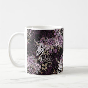 Rosen-GoldGlitter des Unicorn-Schädels lila Kaffeetasse