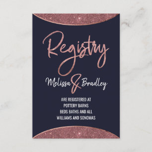 Rosen-GoldGlitzer-Marine-Blau-Kreisgeschenkladen Begleitkarte