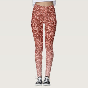 Rosen-GoldGlitzer Ombre Rosa-Blick-Yoga-Hosen Leggings