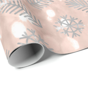 Rosen-GoldGlitzer-Weihnachtsbaum-Feiertage Geschenkpapier