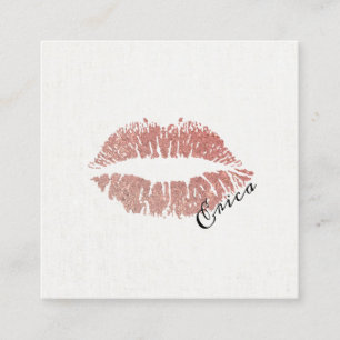 Rosen-Goldlippen mit Namensmake-upkünstler Quadratische Visitenkarte