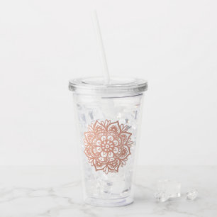 Rosen-GoldMandala Acryltrinkbecher