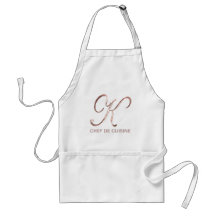 Rosen-Goldmonogramm K Chef de Cuisine oder Ihr