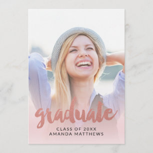 Rosen-Goldskript-Foto-Abschluss-Mitteilung Ankündigung