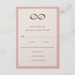 Rosen-Goldunendlichkeits-Handverschluss-Hochzeit RSVP Karte