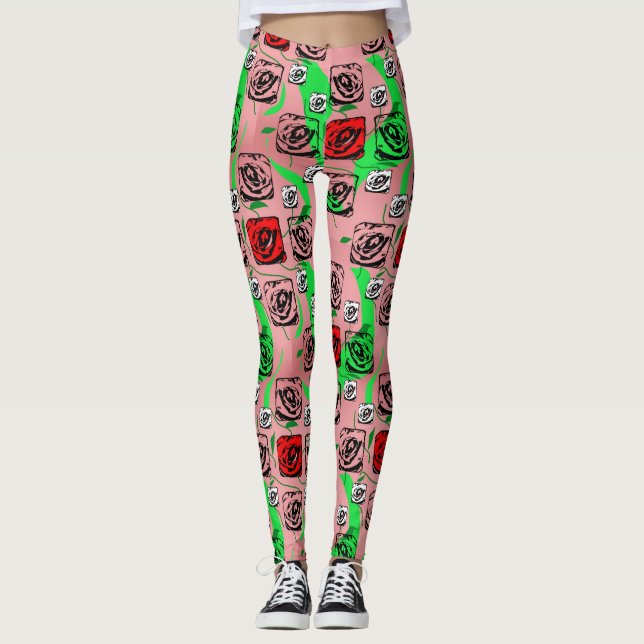 Rosen Grafik-Leggings Leggings (Vorderseite)