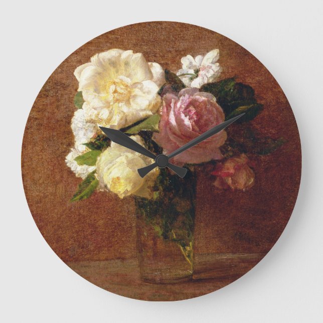 Rosen Große Wanduhr (Vorderseite)