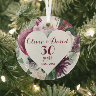 Rosen Grün 30. Jubiläums Keramik-Ornament Ornament Aus Glas