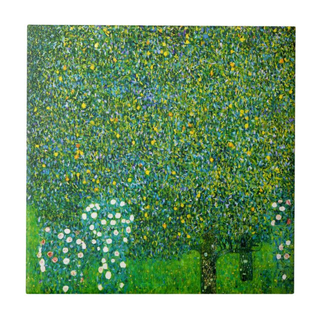 Rosen Gustav Klimt unter der Birnen-Baum-Fliese Fliese (Vorderseite)