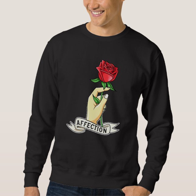 Rosen-Hand-Affektionsneuheit Sweatshirt (Vorderseite)