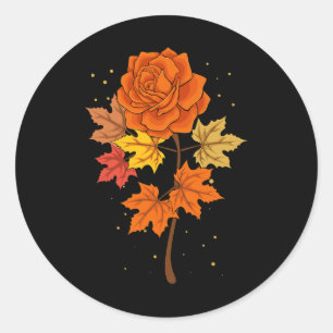 Rosen Herbst Herbst Verlässt Erntedank Tag Niedlic Runder Aufkleber