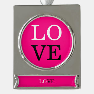 Rosen Hintergrund Liebe Hochzeit Banner-Ornament Silber