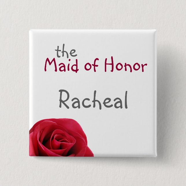 Rosen-Hochzeits-Party-Knöpfe Button (Vorderseite)