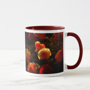 Rosen I - Orange, Rot und Goldruhm Tasse