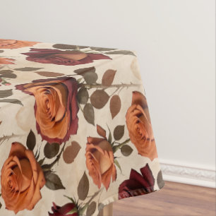 Rosen im Landhausstil in Orangetönen und Rot Tischdecke