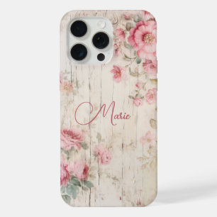 Rosen im Stil eines rustikalen Cottage auf altem H iPhone 15 Pro Max Hülle