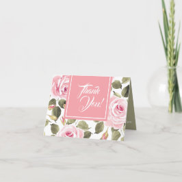 Rosen in Aquarellfarbe Dankeskarte