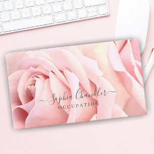 Rosen in blassrosa, dunkelgrauer Text, klassisch Visitenkarte