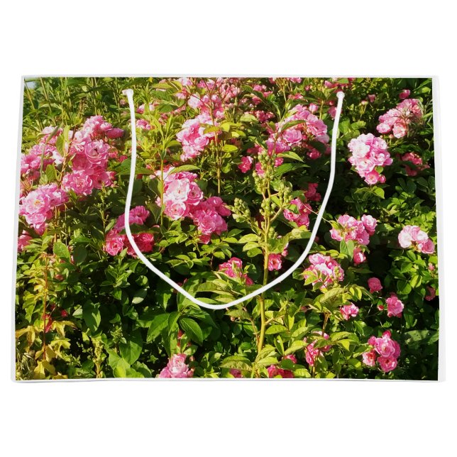 Rosen in Blüte Große Geschenktüte (Vorderseite)