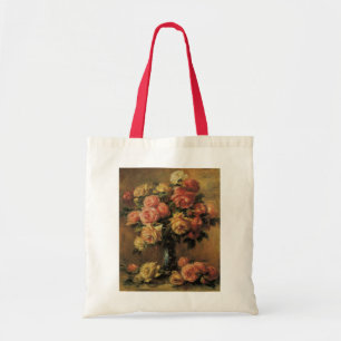 Rosen in einer Vase von Pierre Renoir Tragetasche