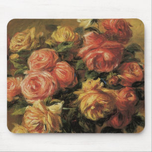 Rosen in einer Vase von Pierre Renoir, Vintage Fin Mousepad