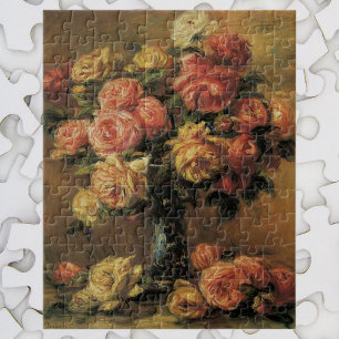 Rosen in einer Vase von Pierre Renoir, Vintage Fin Puzzle
