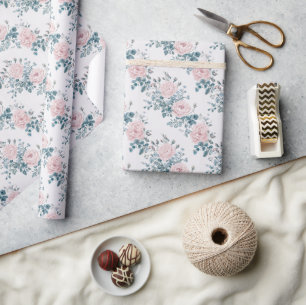 Rosen in Weiß Geschenkpapier