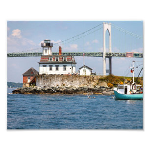 Rosen-Insel-Leuchtturm, Rhode Island Foto-Druck Fotodruck