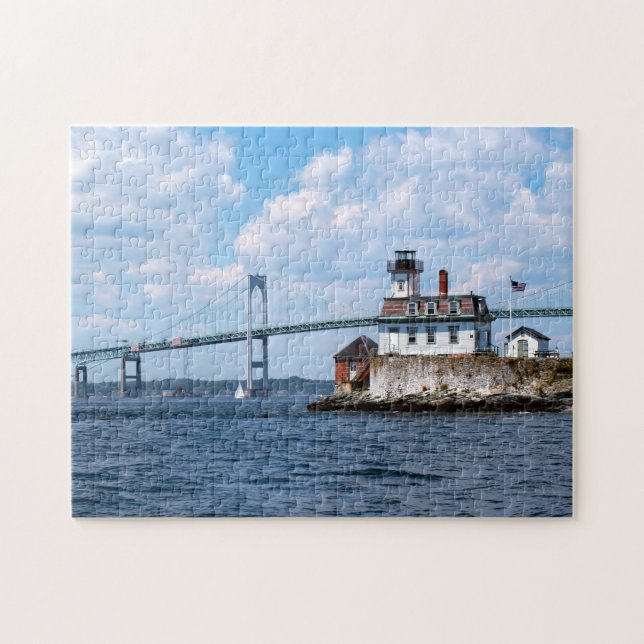 Rosen-Insel-Leuchtturm, Rhode Island Puzzle (Horizontal)