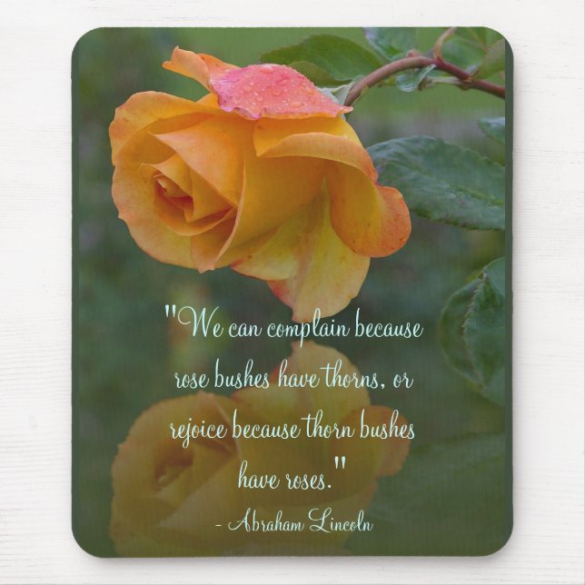 Rosen-Inspirational Lincoln-Zitat Mousepad (Vorne)