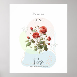 Rosen Juni Geburtsblume Poster