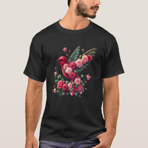 Rosen Kolibri Blumen Gärtnerei Floral T-Shirt