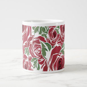 Rosen Land rot grün vintage floral Jumbo-Tasse